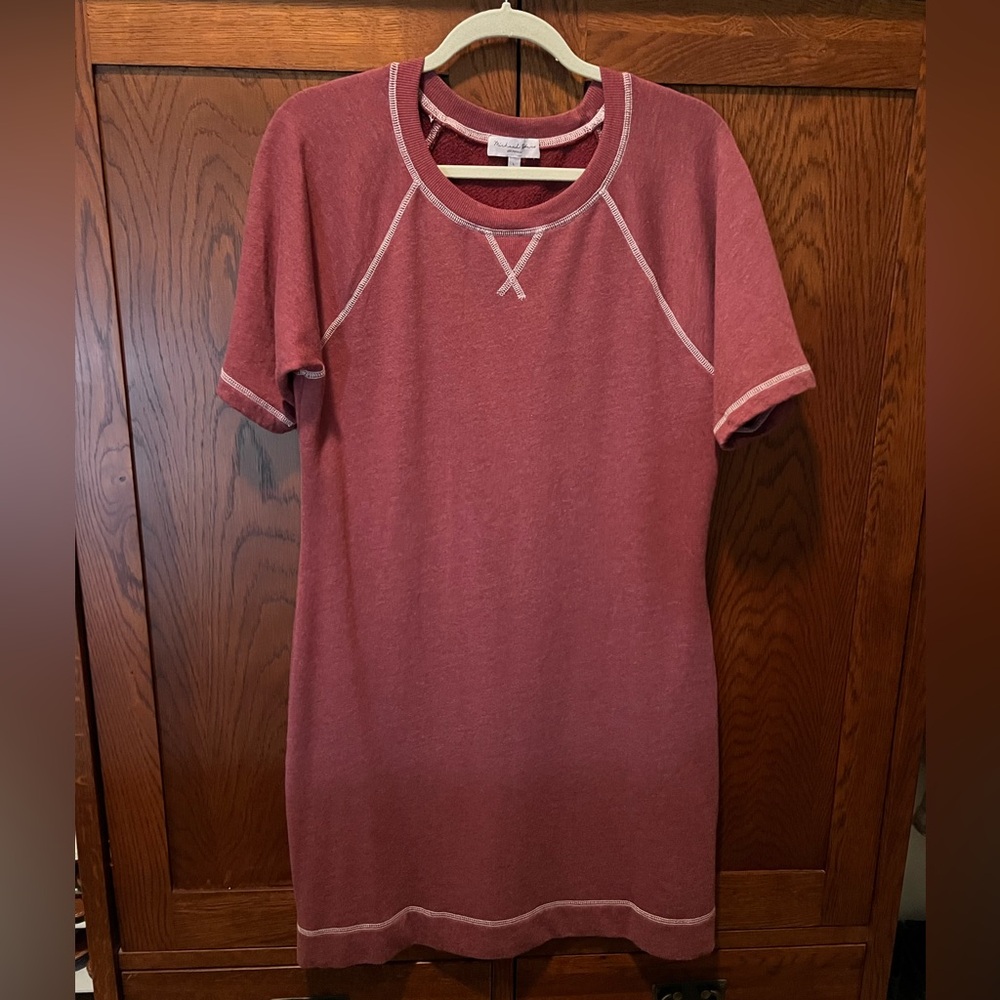 Burgundy Short Sleeve T-Shirt Dress